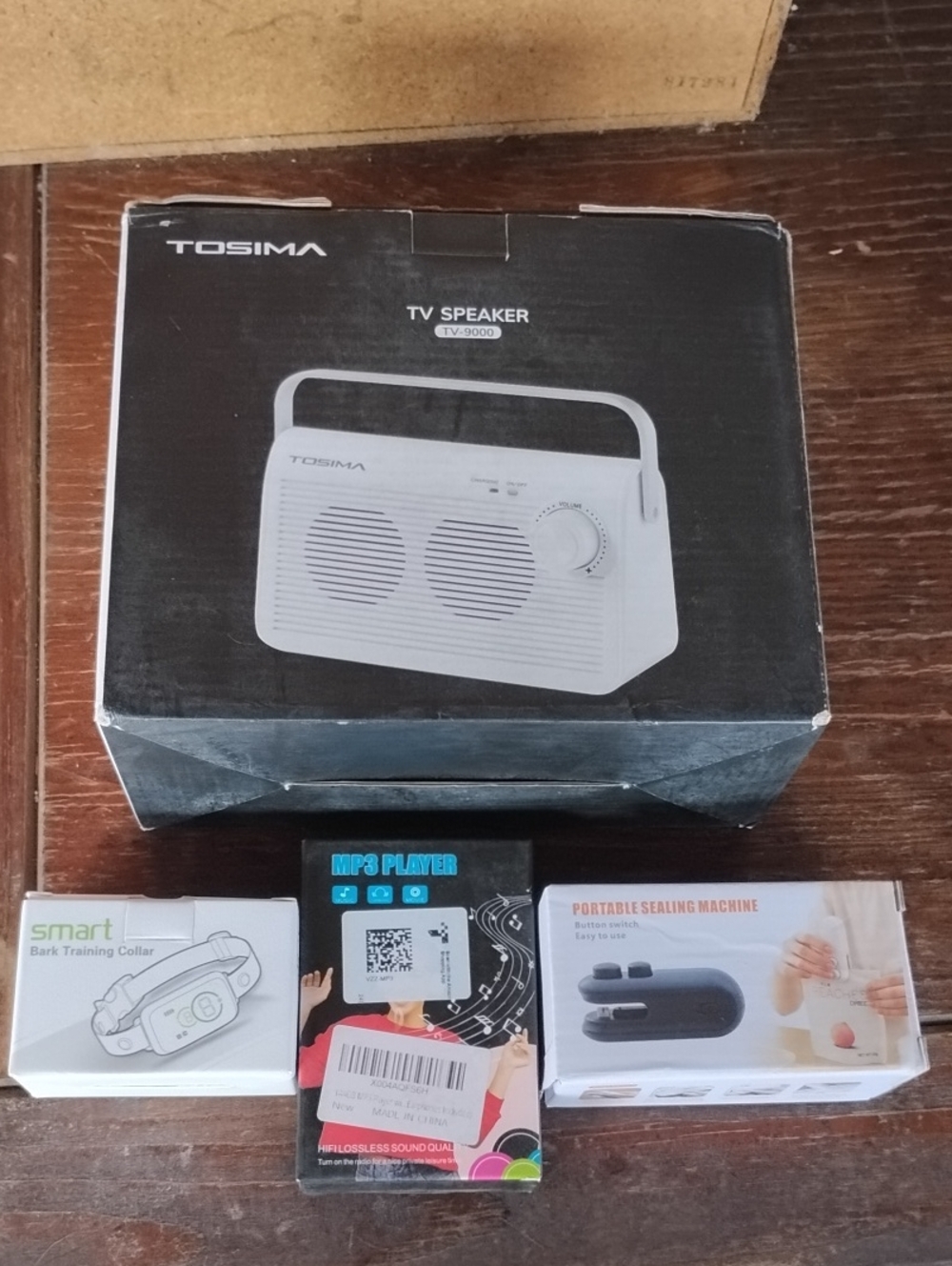 White TV Speaker Portable Audio with Handle&MP3 Player &Dog Bark Collar &Bag Sea